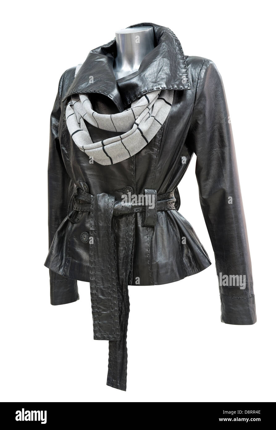 leather ladies jacket Stock Photo