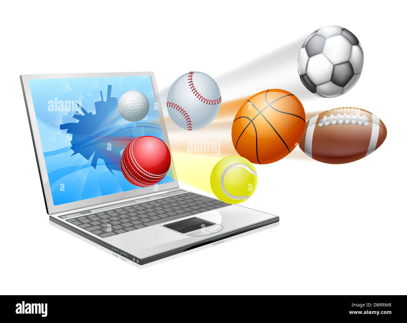 Sports laptop app concept, an illustration of a laptop computer with ...