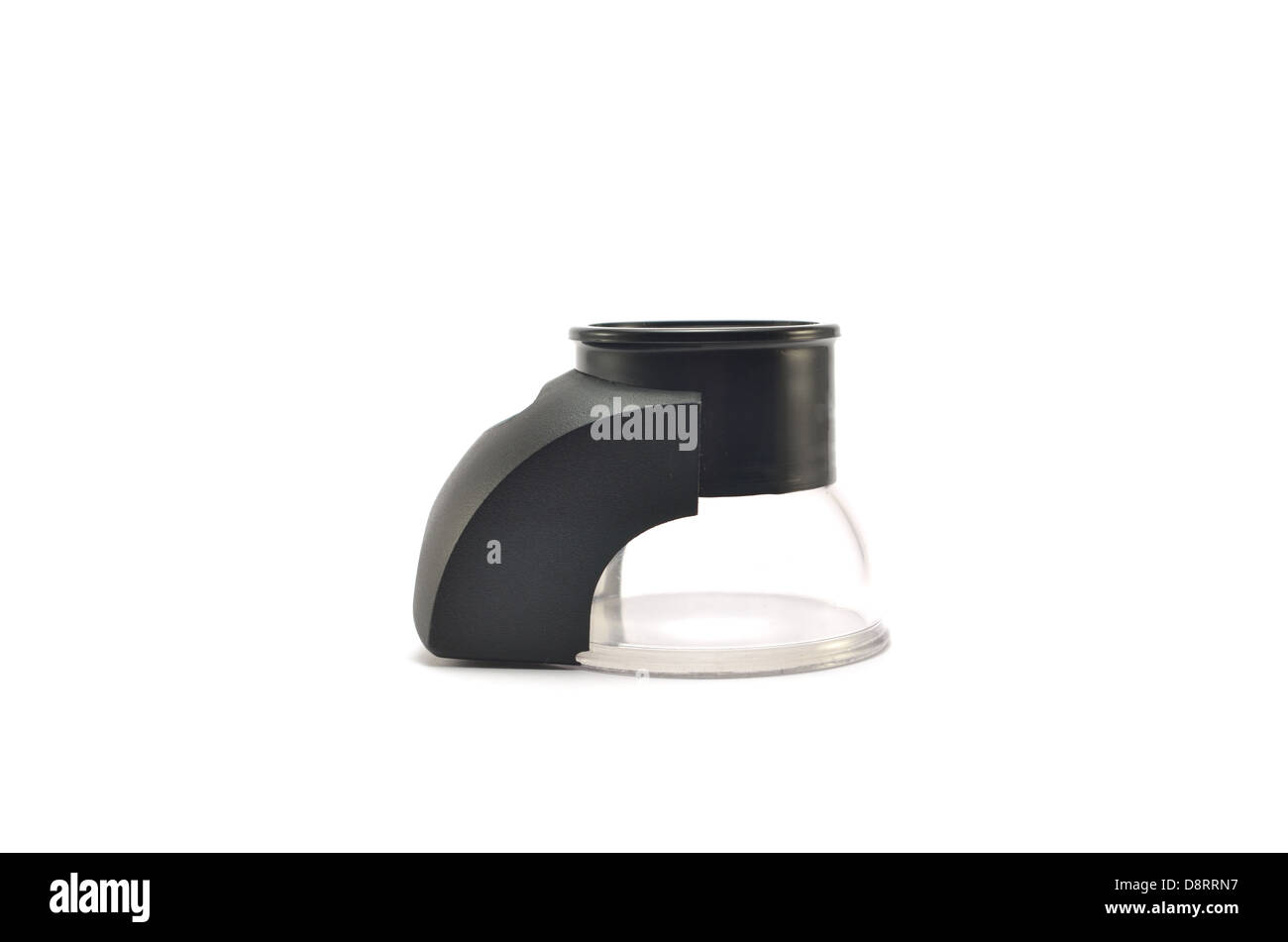 Criminalistic magnifier lies on against white background Stock Photo