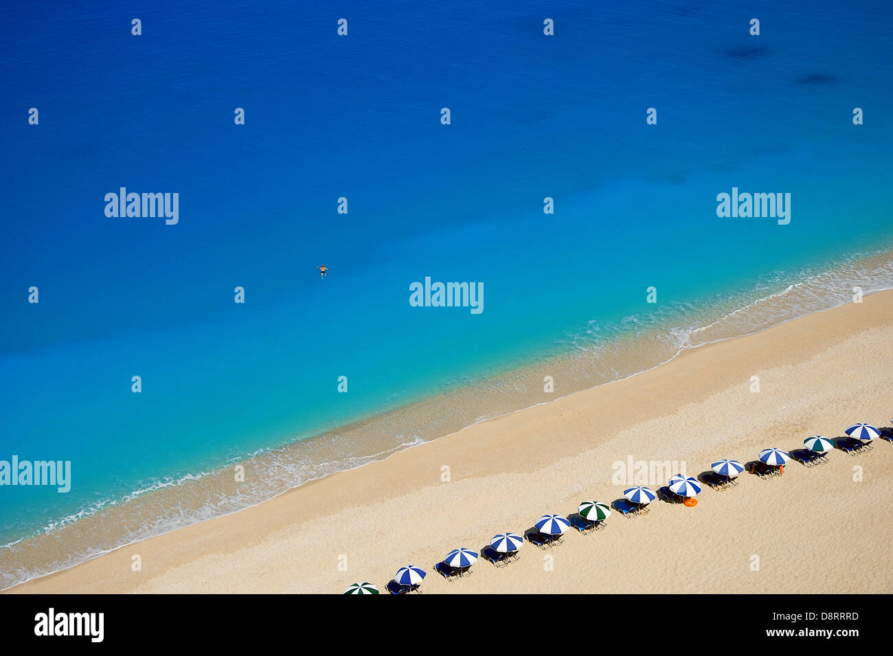 Image of Egremni beach and blue waters of greek island of Lefkada Stock Photo