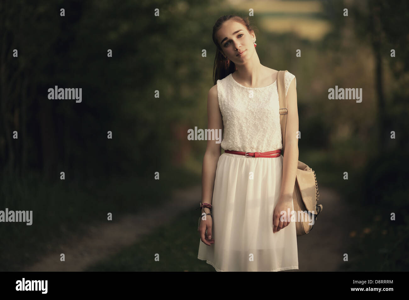 young beautiful girl with long hair portrait Stock Photo - Alamy
