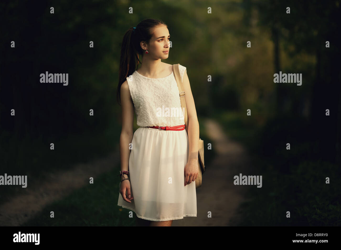 young beautiful girl with long hair portrait Stock Photo - Alamy