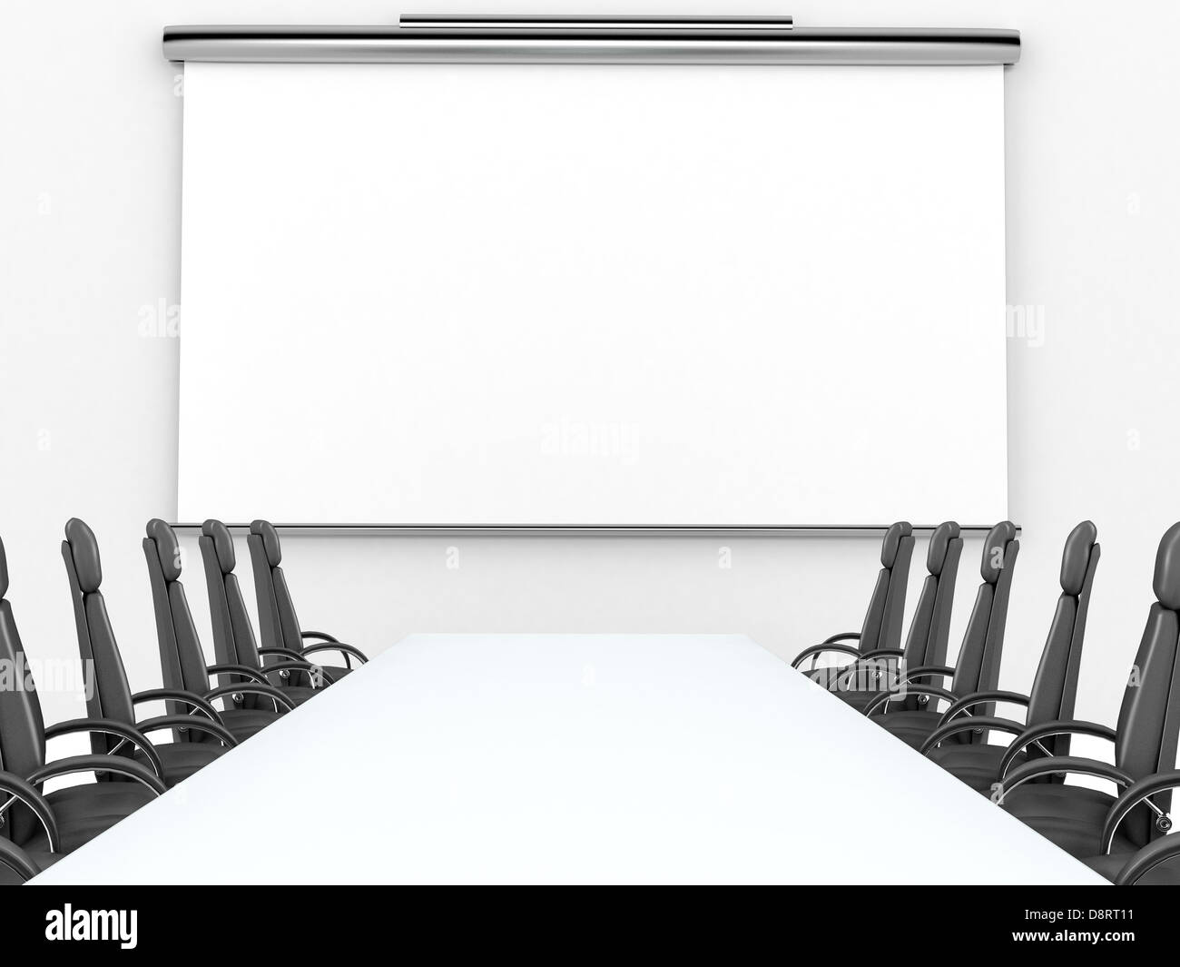 Render of meeting room with projection screen Stock Photo Alamy