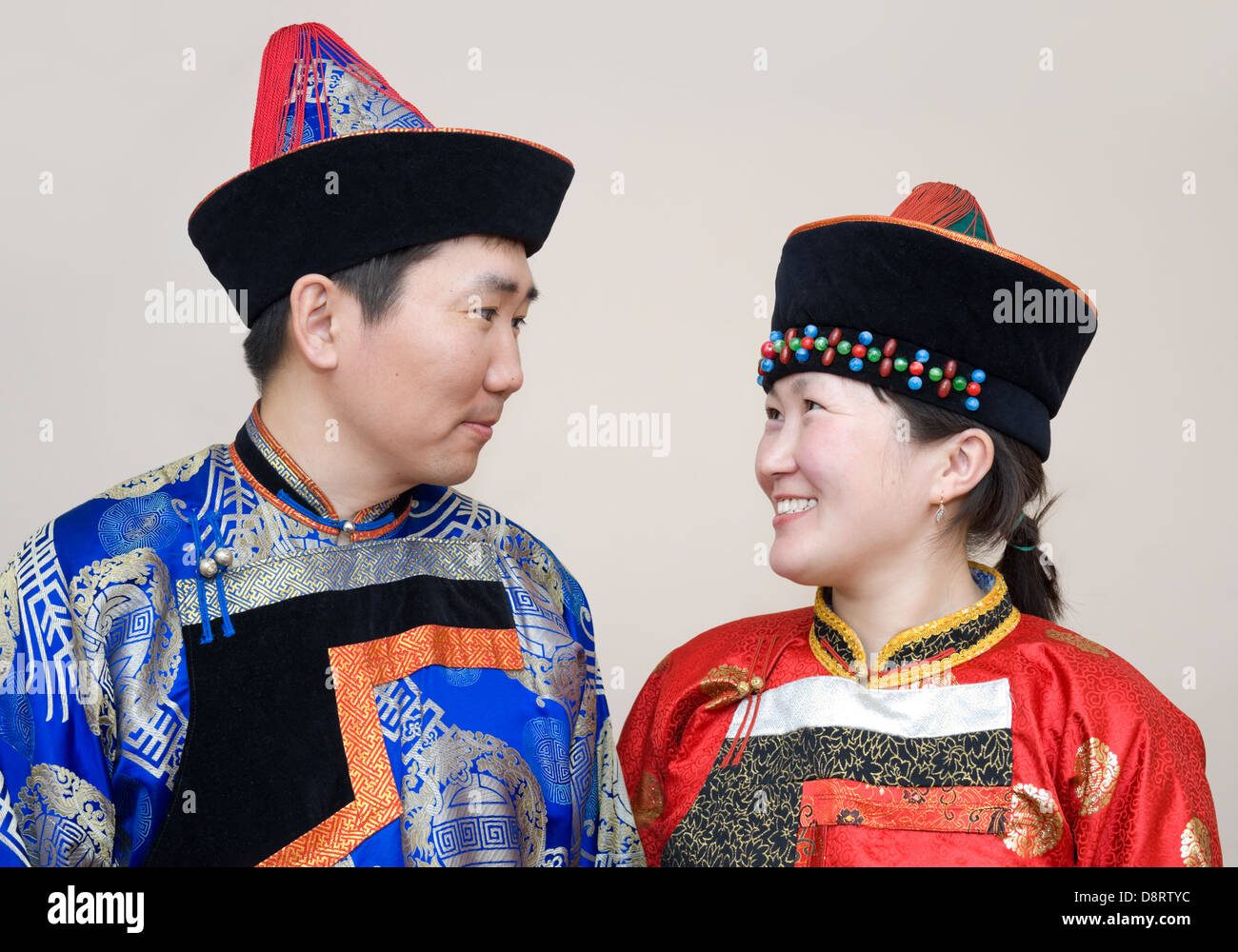 Mongolian couple Stock Photo