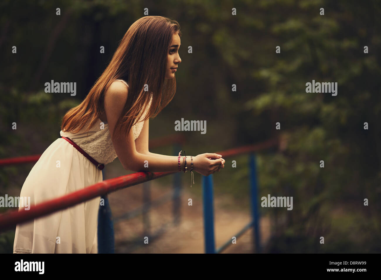 young beautiful girl with long hair portrait Stock Photo - Alamy
