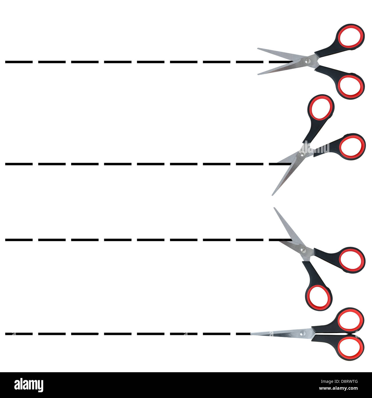 section lines with scissors, set Stock Photo