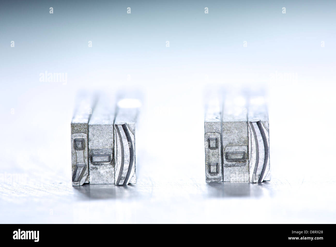 Smiley print Letterpress Concepts Stock Photo