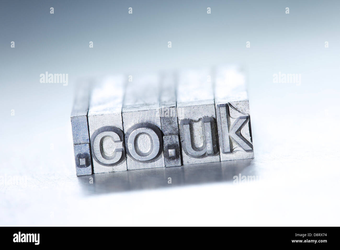 .co.uk domain name Letterpress Concepts Stock Photo