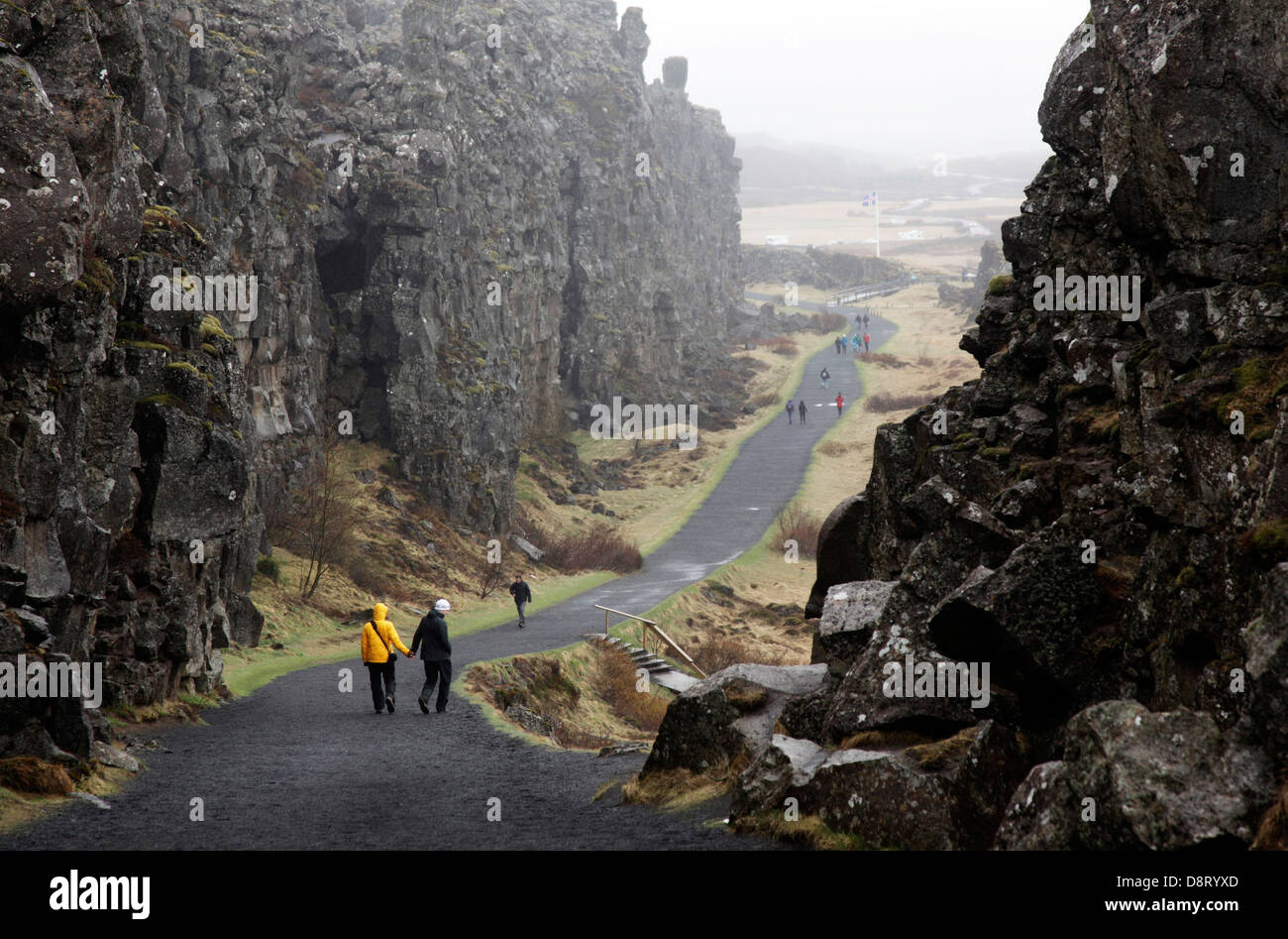 Pingvellir trail, Iceland Stock Photo