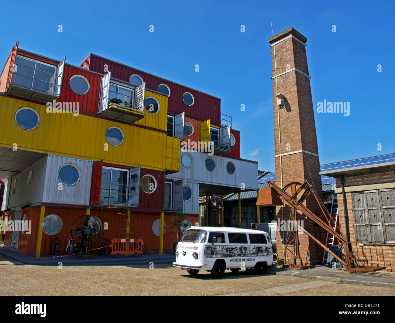 View of Container City 2 at Trinity Buoy Wharf, Orchard Place, London, England, United Kingdom Stock Photo