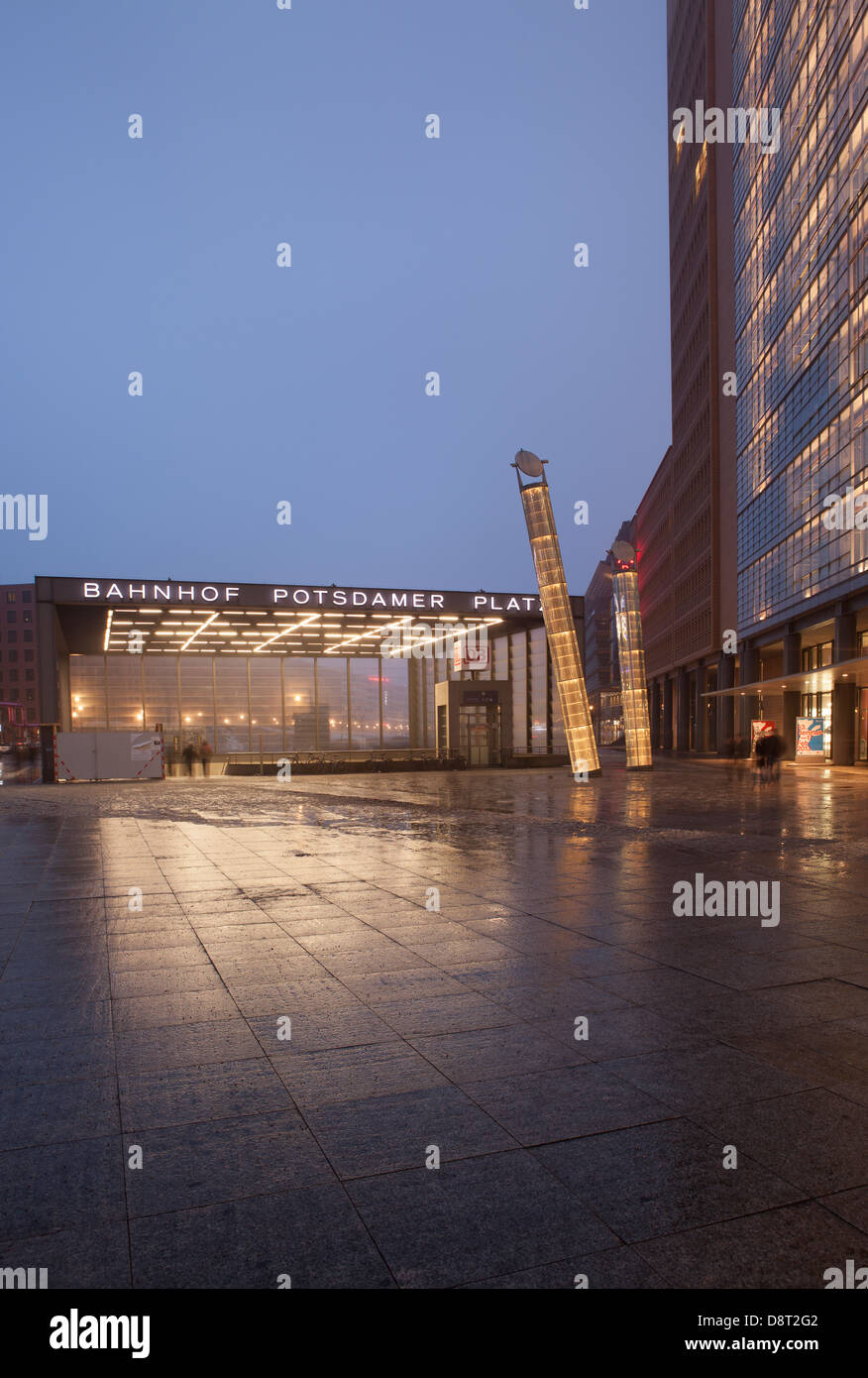 Potsdamer Platzthe train and underground station at night,Berlin
