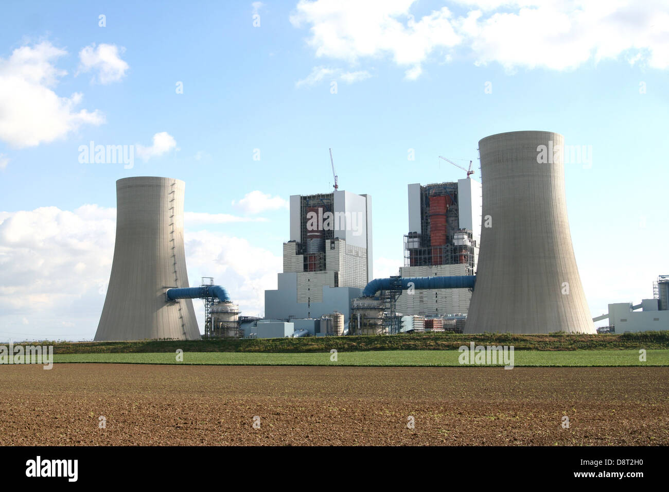 power plant build site brown coal industry factory Stock Photo