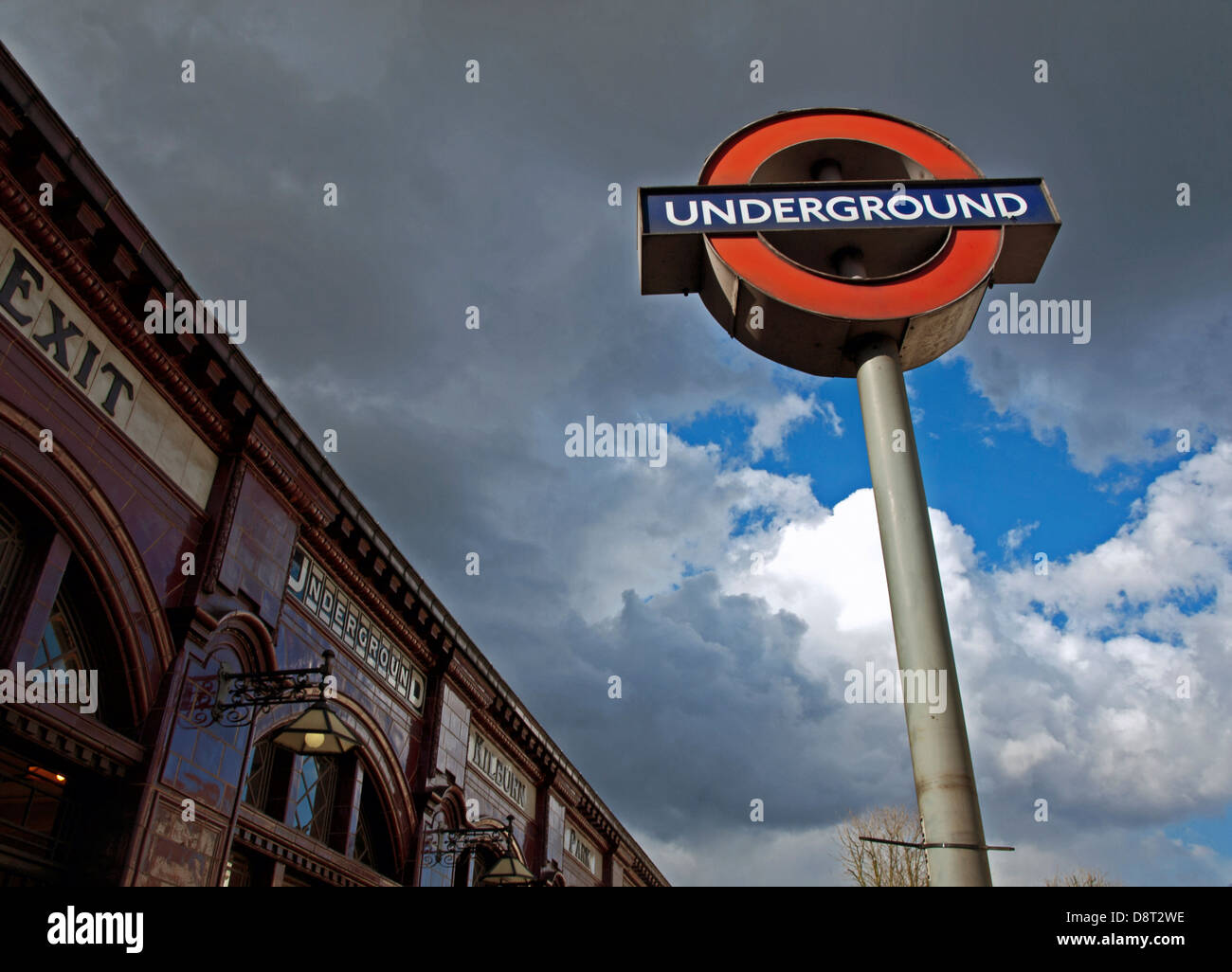 View of Kilburn Park Station showing London Underground sign, Kilburn