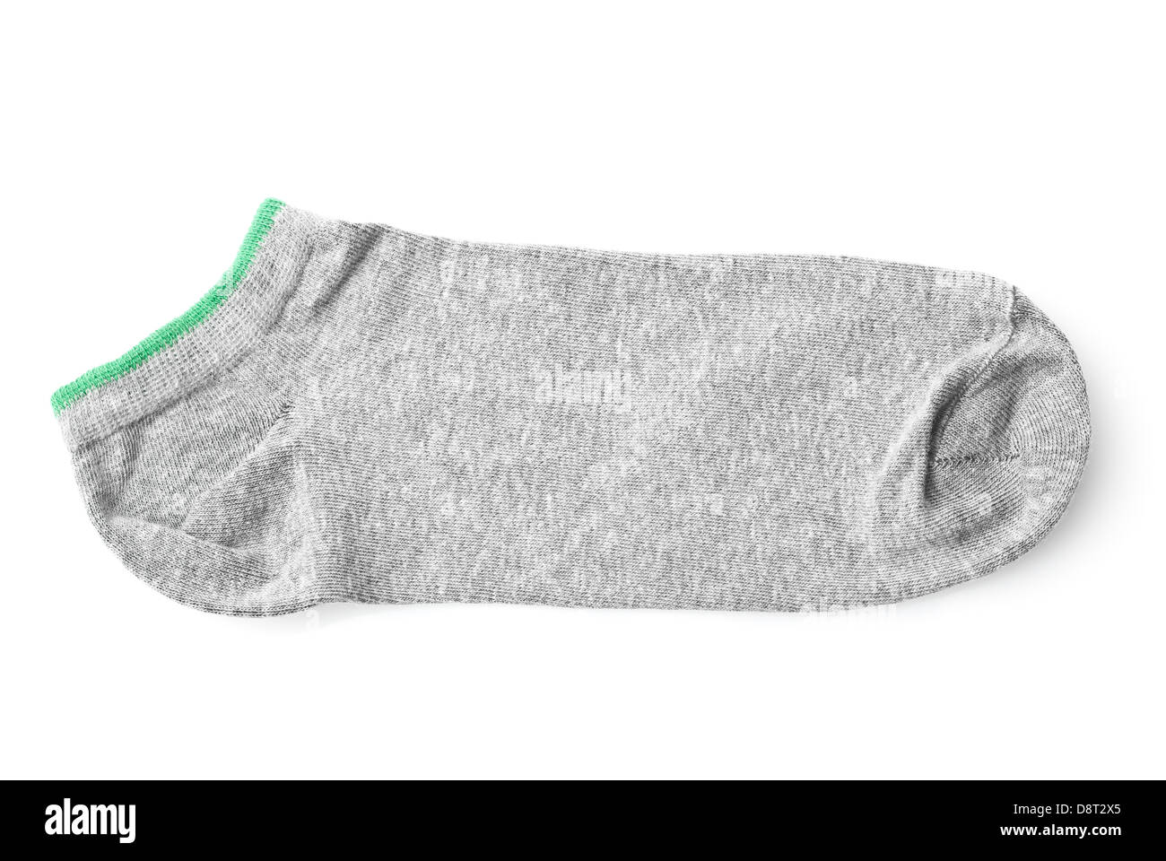 single gray sport sock isolated on white Stock Photo