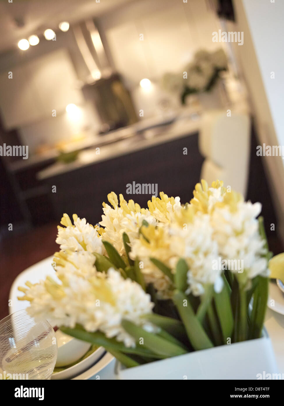 Flowers on the dining room table Stock Photo Alamy