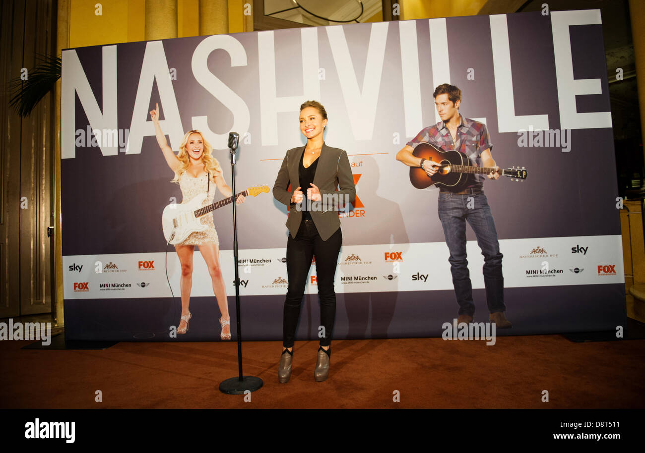 Munich, Germany. 3rd June 2013. US actress Hayden Panettiere presents the Golden Globe awarded series 'Nashville' at the Bayerischer Hof in Munich, Germany, 3 June 2013. The show will run on Germany tv station FOX on 9 August 2013. Photo: Inga Kjer/dpa/Alamy Live News Stock Photo