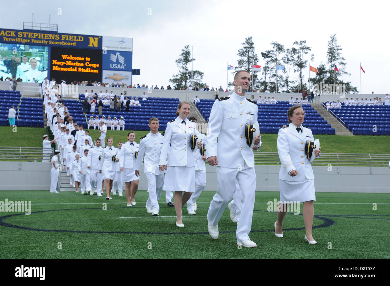 U.S. Naval Academy graduates enter NavyMarine Corps Memorial Stadium
