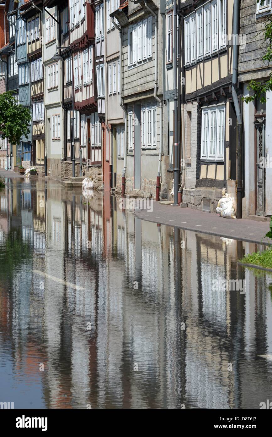 Muenden, Germany. 4th June 2013. Timberframe buildings are pictured ...