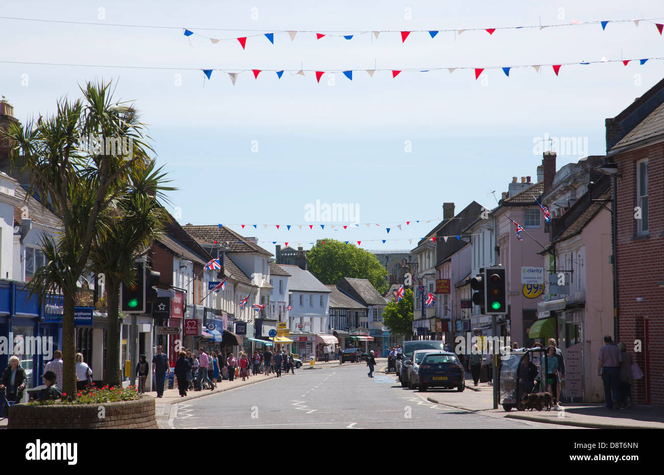Christchurch high street, Dorset, South West England, UK Stock Photo