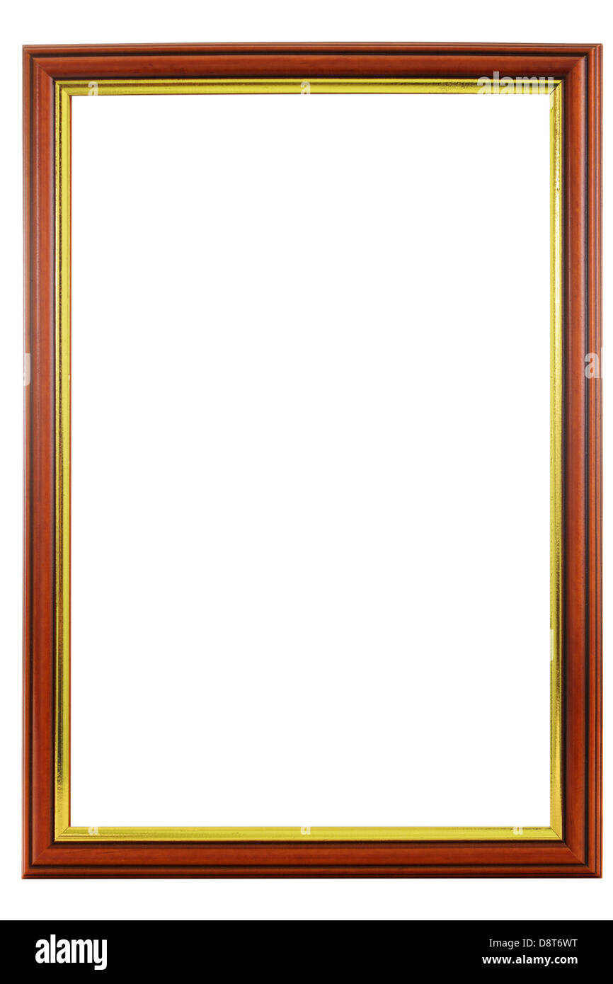 Wooden frame with golden border inside Stock Photo Alamy