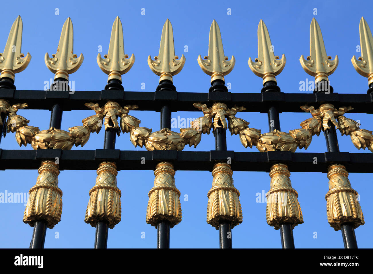 Belgium; Brussels; Royal Palace, gate, detail, Stock Photo
