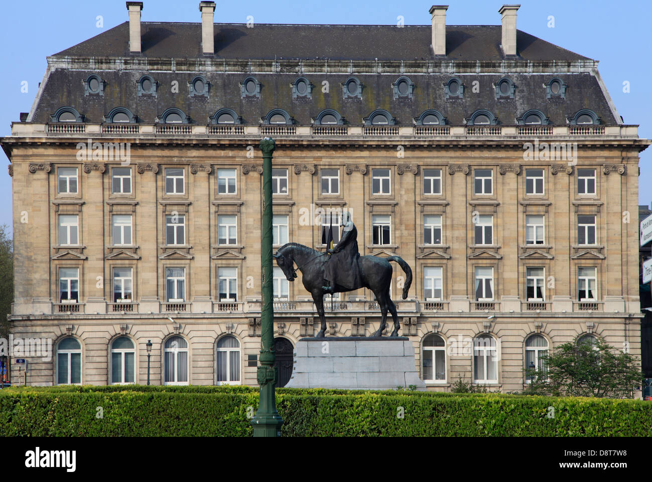 Belgium; Brussels; Place du Trone, Leopold II statue, Stock Photo