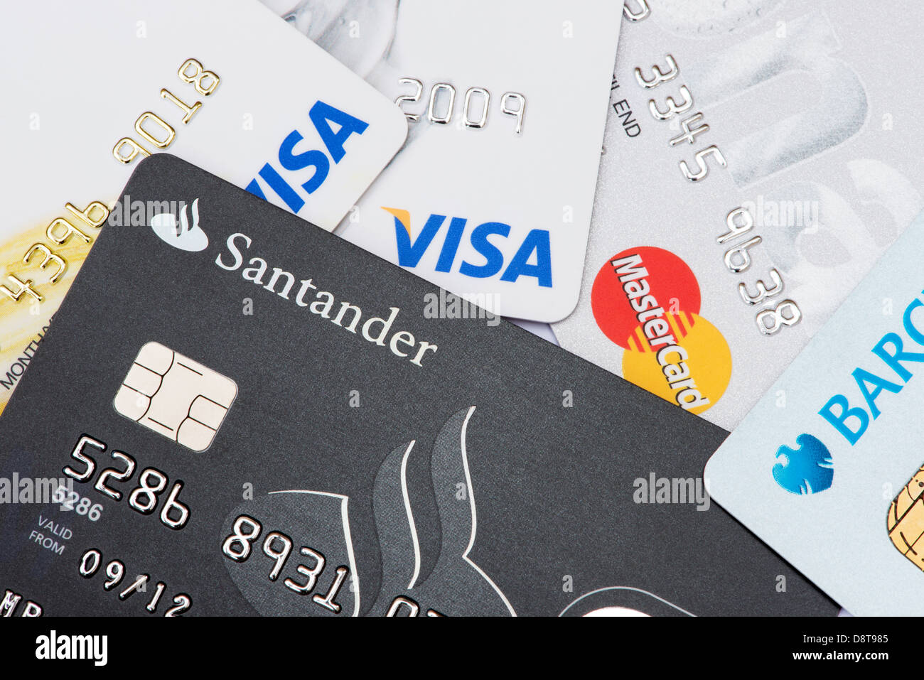 A collection of credit cards Stock Photo