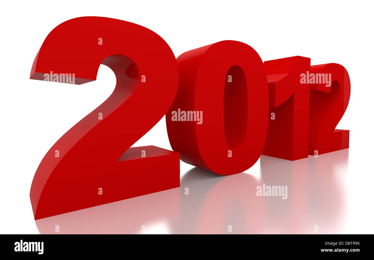 new year 2012 with clipping path Stock Photo