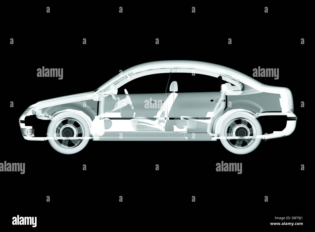 3d car x-ray render Stock Photo