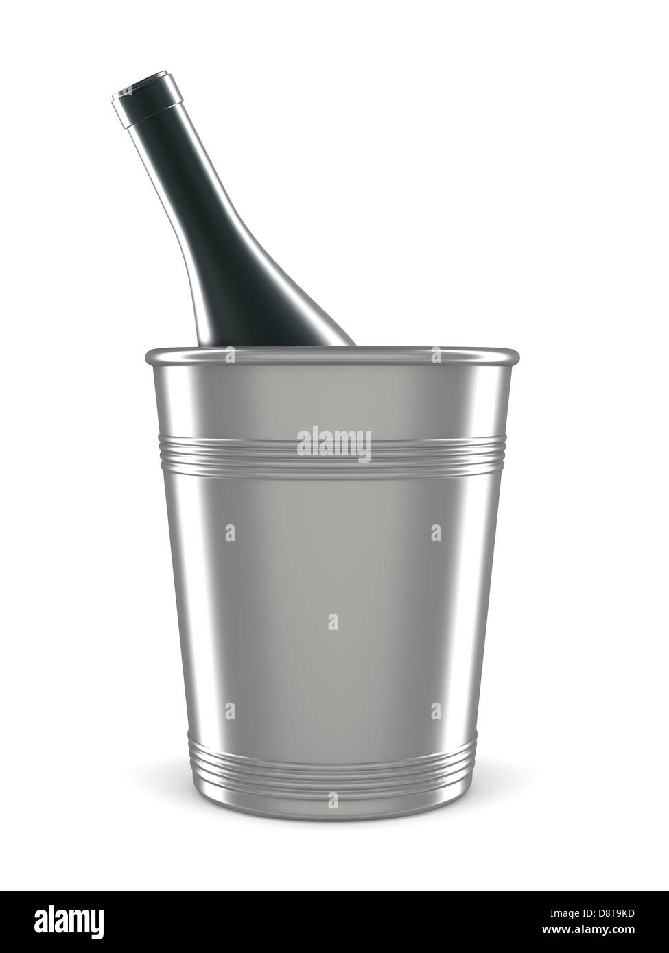 champagne bottle in bucket isolated on white Stock Photo Alamy