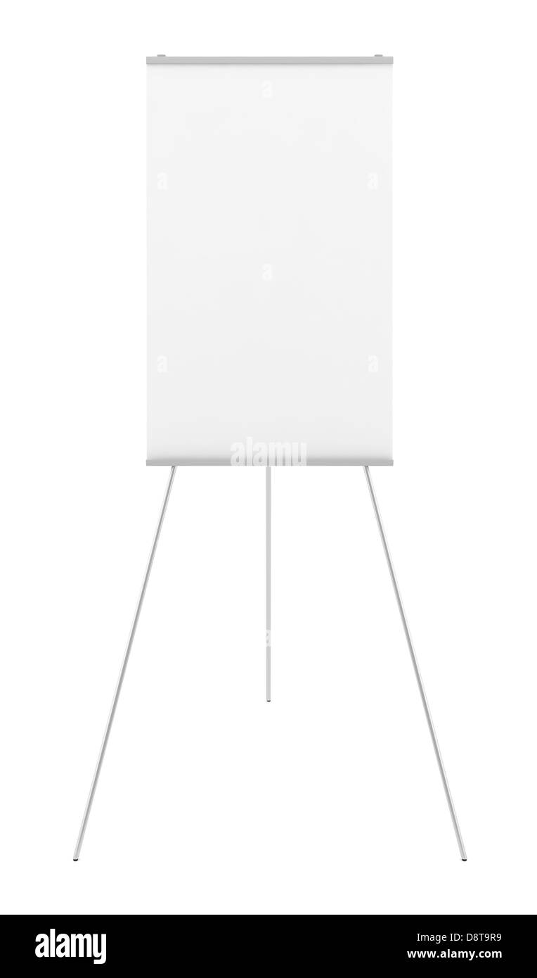 blank flipchart isolated on white background Stock Photo