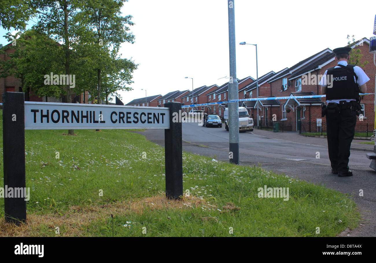 Thornhill Crescent, Dunmurry, Belfast. 4th June, 2013. Police and Army
