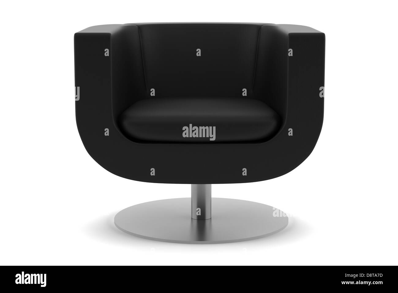 black armchair isolated on white background Stock Photo - Alamy