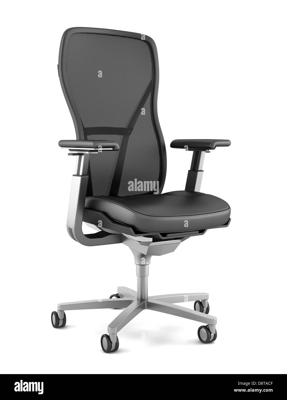 modern black office chair isolated on white Stock Photo - Alamy