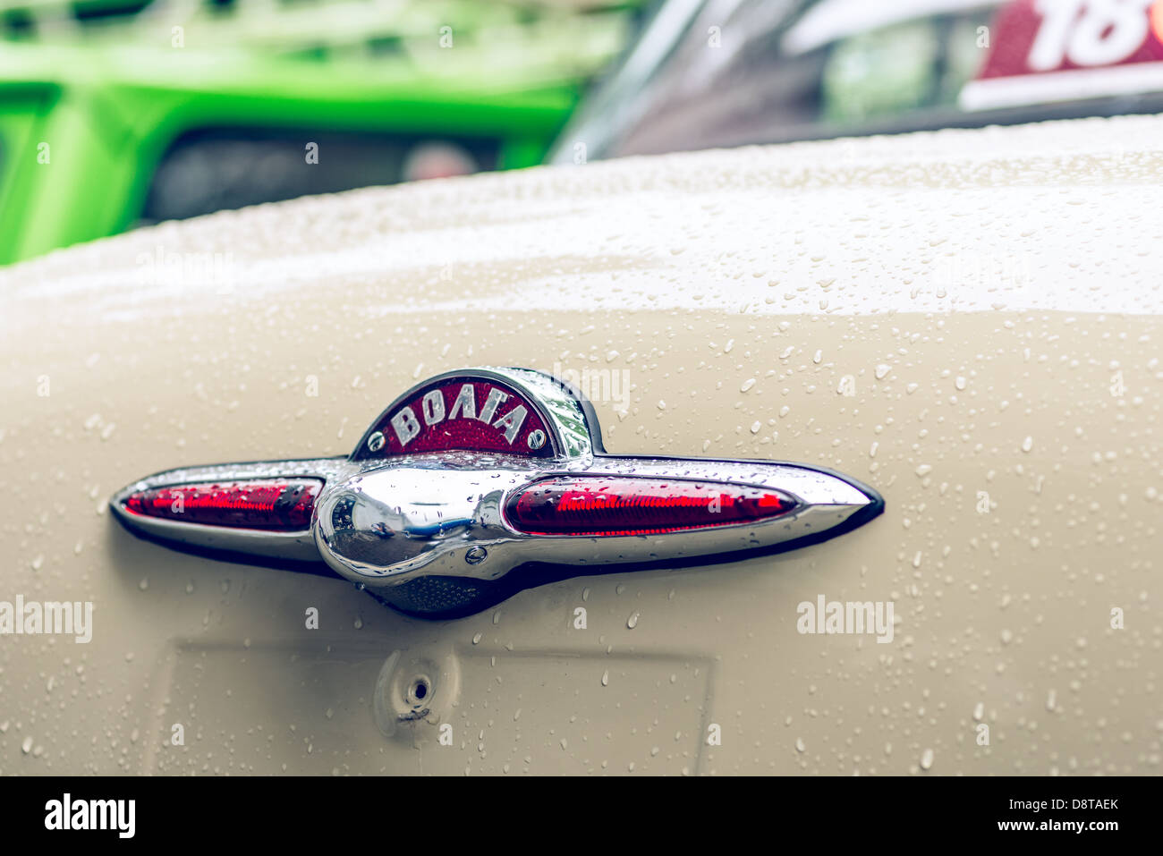 MOSCOW, RUSSIA - Retro festival 'Days of history' in Hermitage Garden. Soviet retro Volga car. Moscow, May 26, 2013 Stock Photo