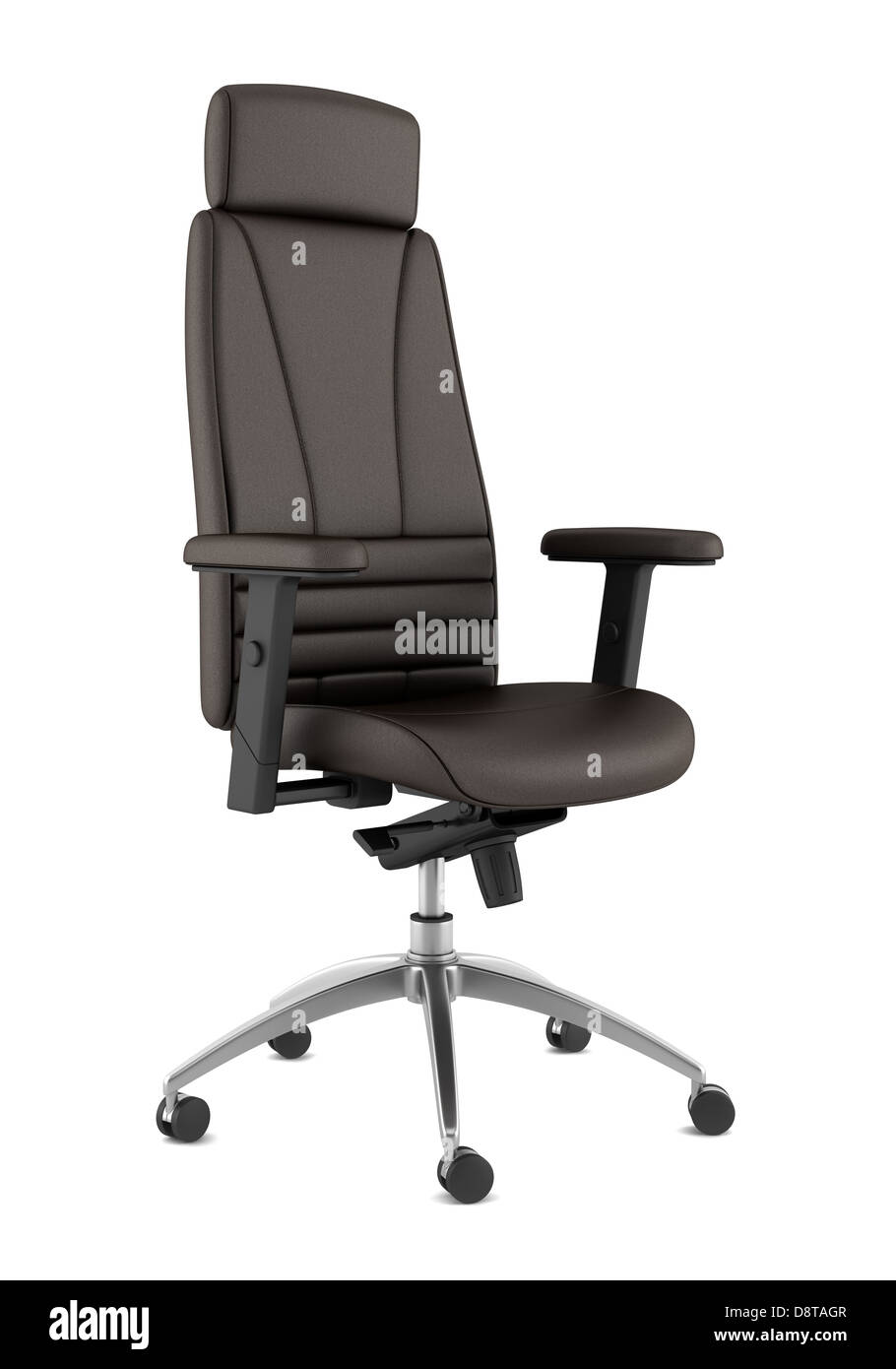 modern brown leather office chair isolated Stock Photo Alamy