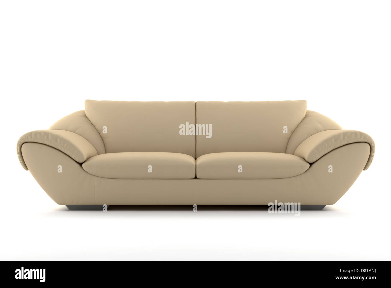 beige sofa isolated on white background Stock Photo