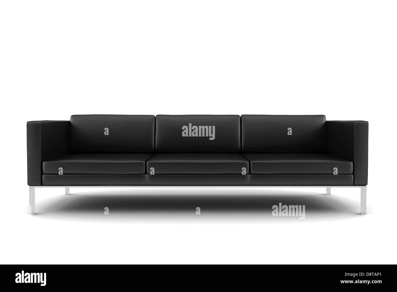 3d black sofa isolated on white background Stock Photo