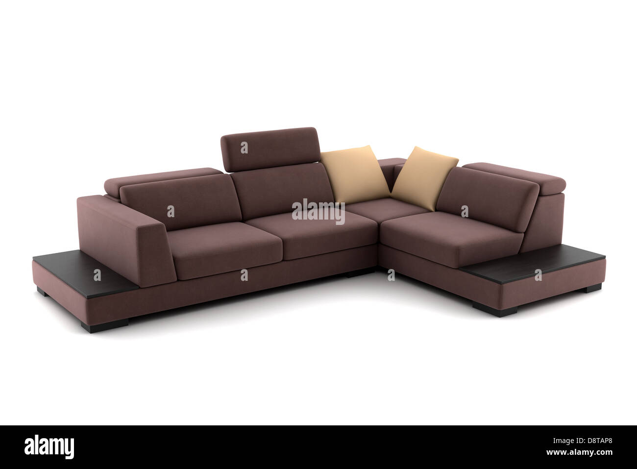 brown sofa isolated on white background Stock Photo