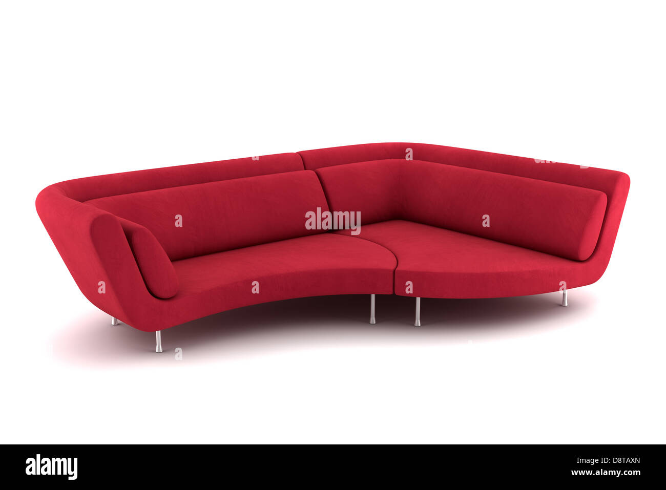 red sofa isolated on white background Stock Photo