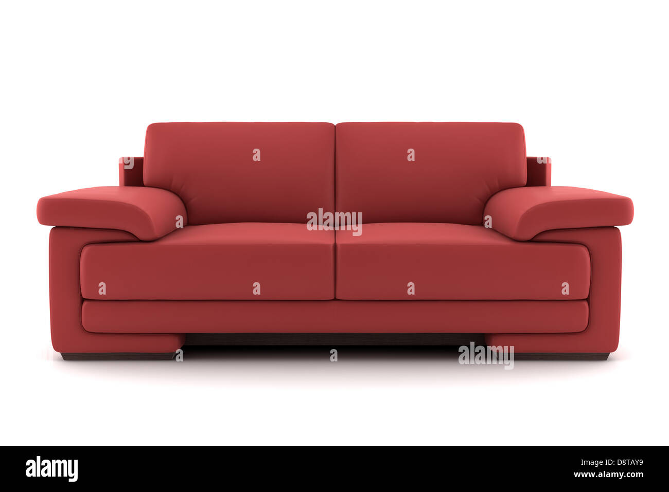 red sofa isolated on white background Stock Photo