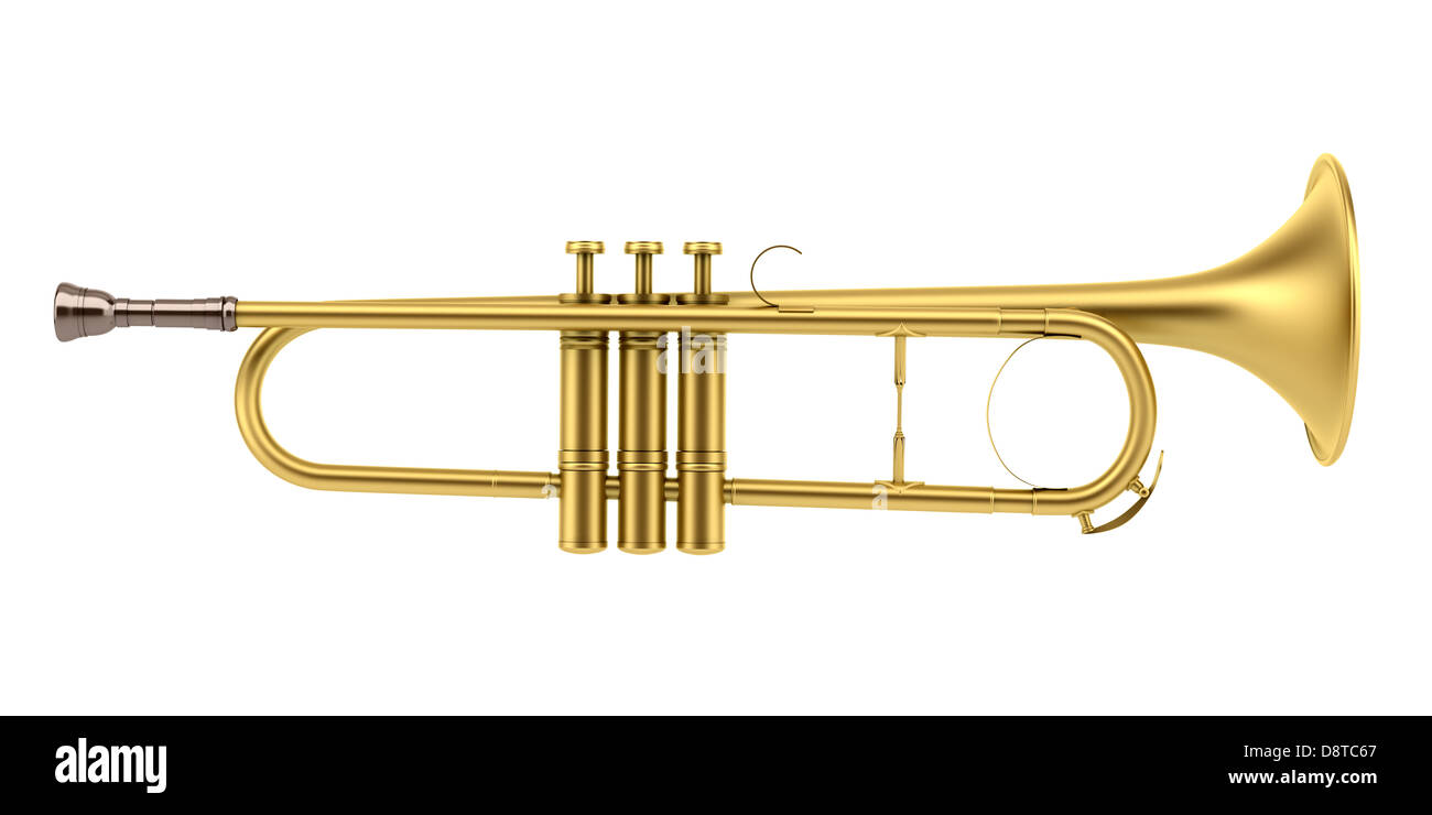 brass trumpet isolated on white background Stock Photo Alamy
