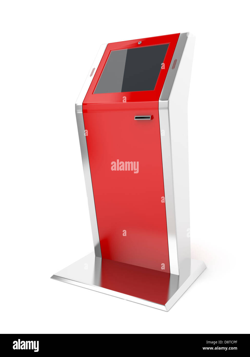 Interactive kiosk on white background Stock Photo - Alamy