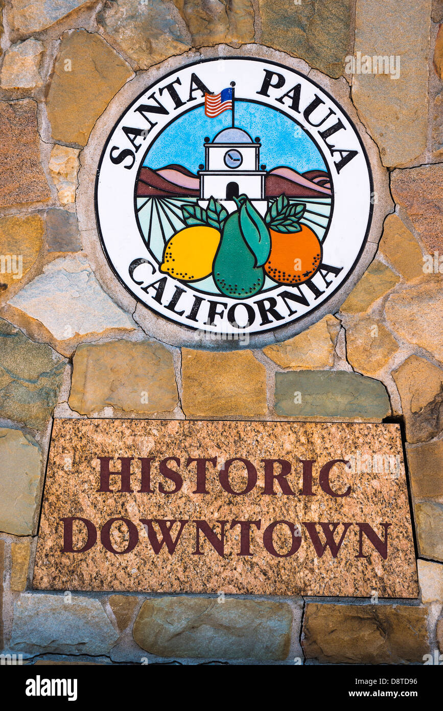 Historic santa paula sign santa paula california usa stock photo alamy