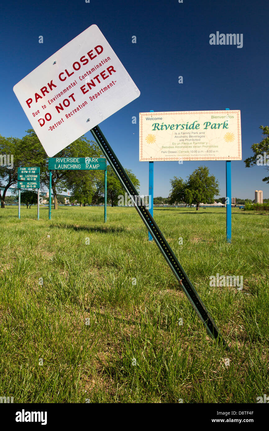 City Park Closed Due to Environmental Contamination Stock Photo