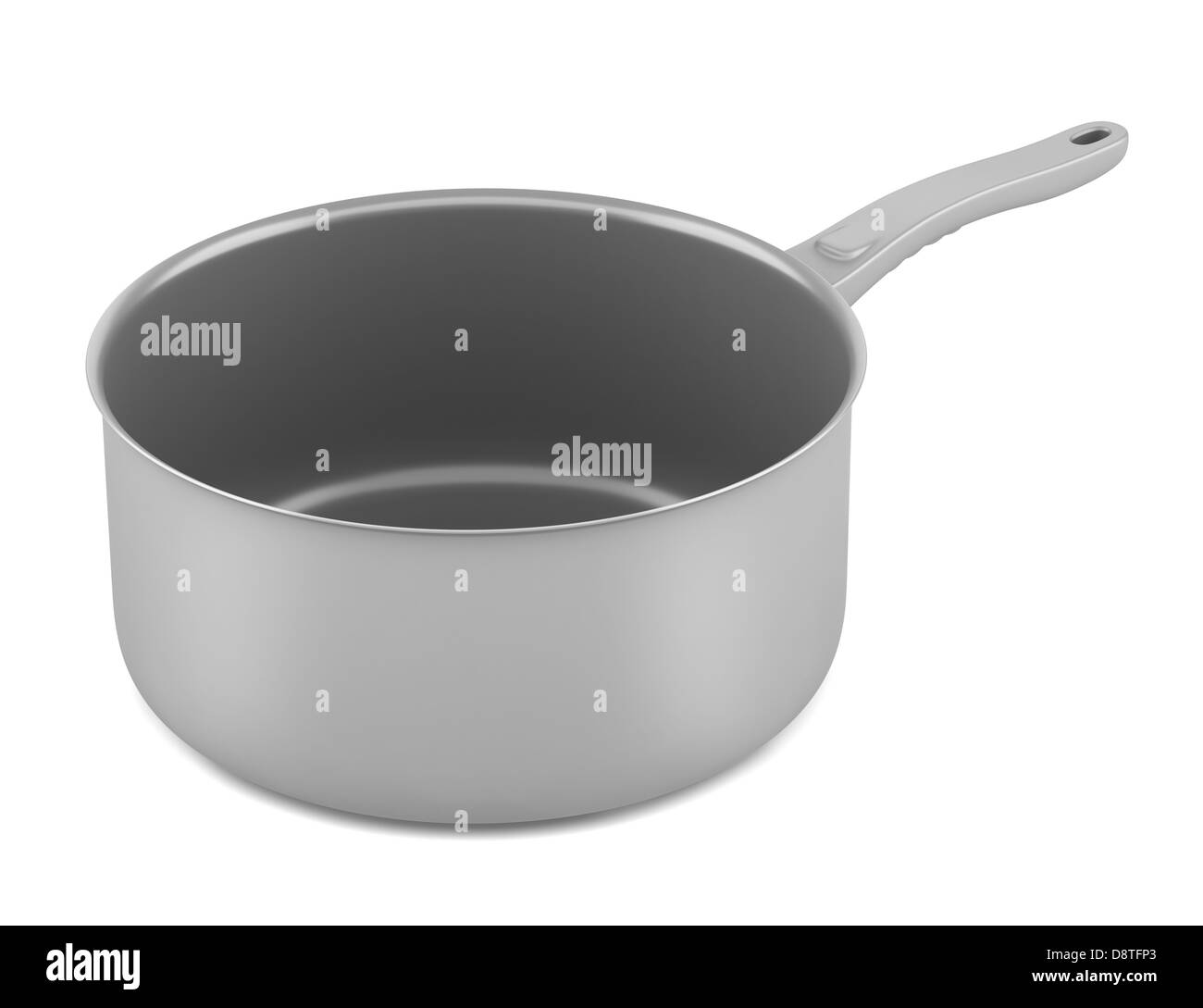 single gray cooking pot isolated on white Stock Photo