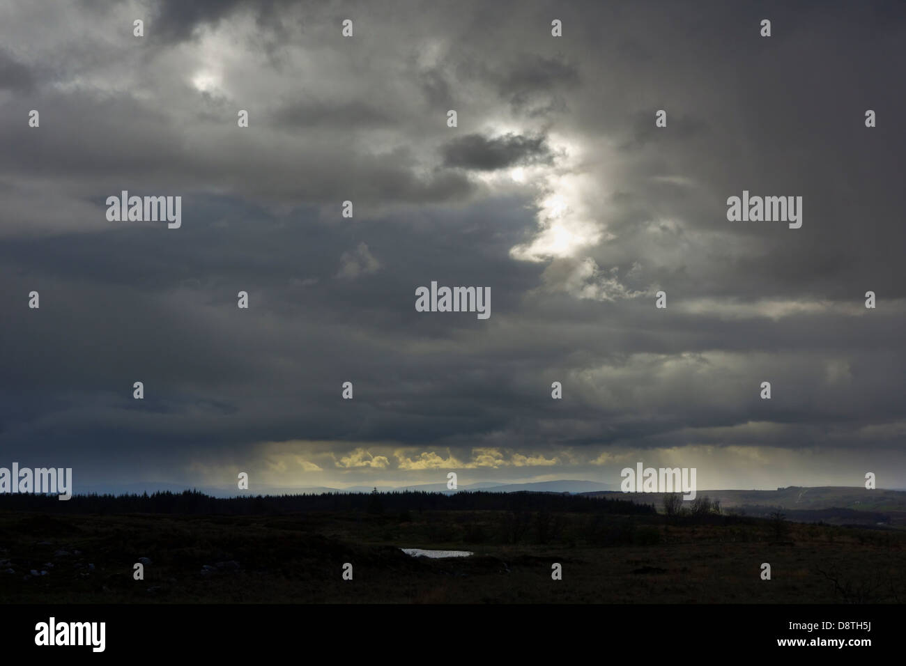 Dark clouds across county Fermanagh Stock Photo