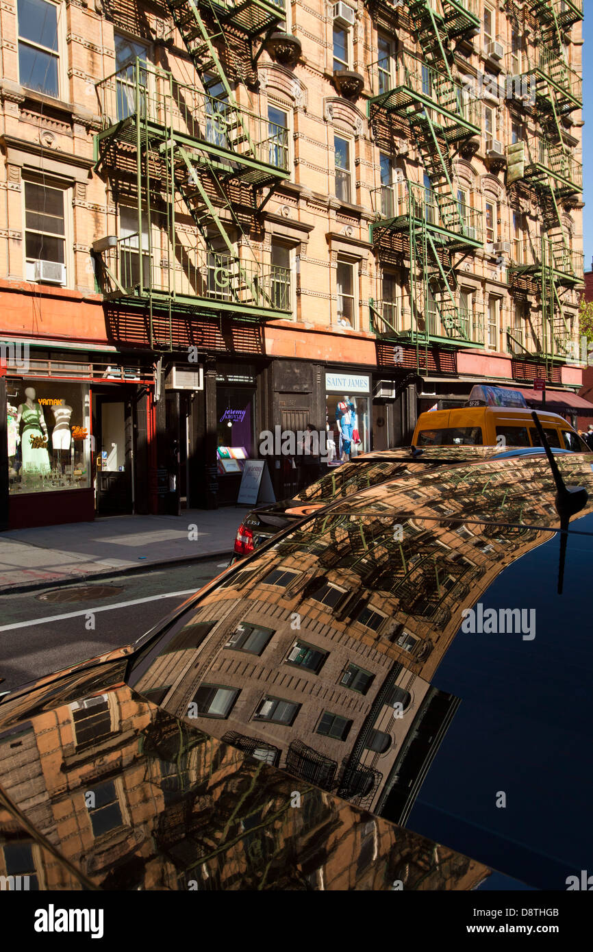 Reflections, Greenwich Village, Manhattan, New York, United States of America Stock Photo