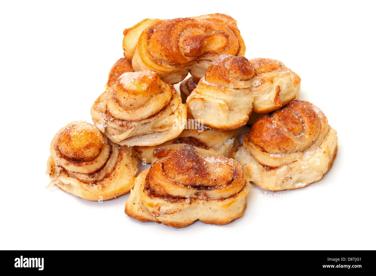 Fresh appetizing sweet rolls, on white background Stock Photo