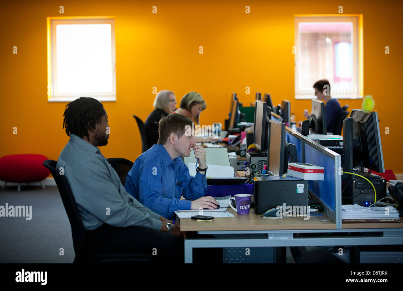 A vibrant modern open plan office space in Swansea, South Wales Stock Photo Alamy
